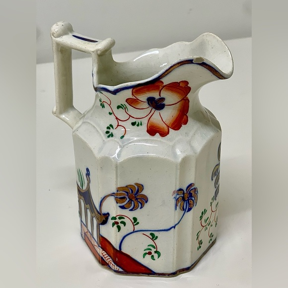Marked & Dated November 15, 1845 Pagoda Pattern Gaudy Welsh Antique Jug Pitcher - Picture 13 of 15